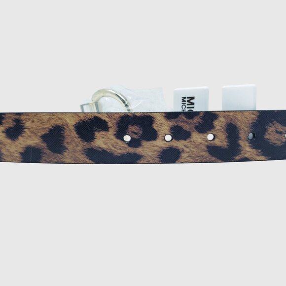 Michael Kors Reversible Twist Leopard/Black Small Belt With Gold Buckle - Picture 4 of 6